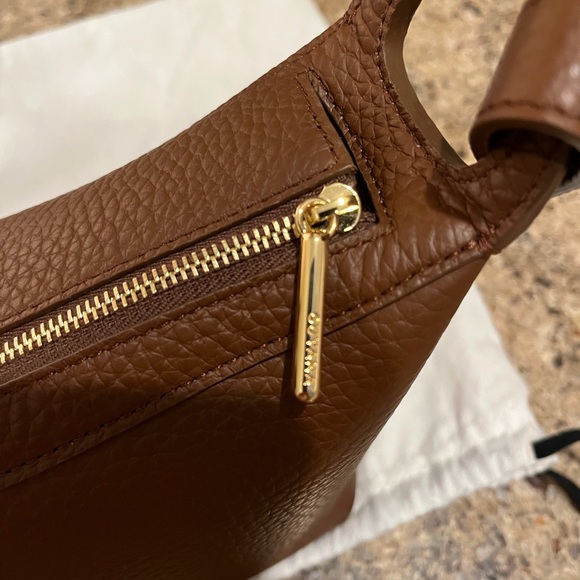 Cuyana Mini Paloma Pebble Leather Chestnut  Shoulder Bag - Picture 4 of 14